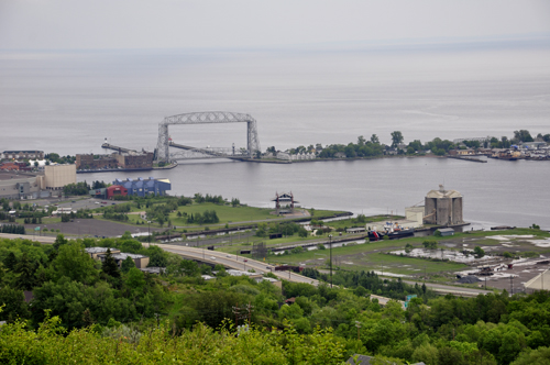 view of the Aerial Lift Bridge from the Enger Observation Tower